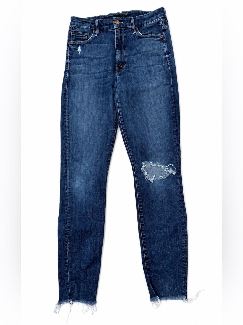 MOTHER Dark Blue Skinny Distessed Jeans 27